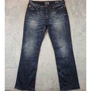 Salvage Mayhem Boot Jeans Mens 36x34 Dark Wash Distressed Regular Buckle Denim
